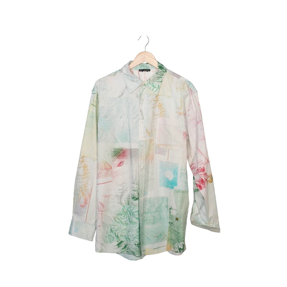 Acne Studios Map Print Button-Up Shirt